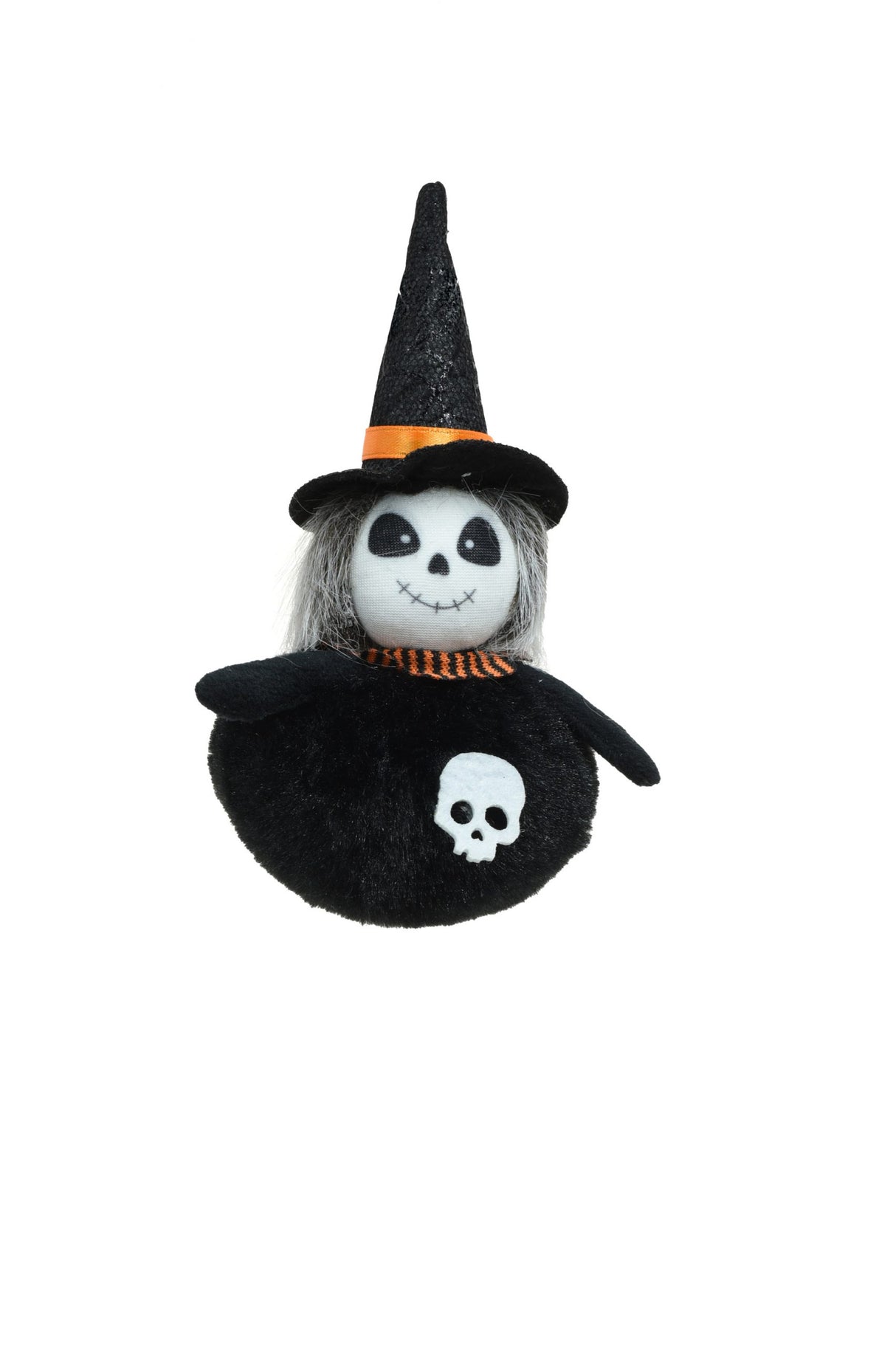 6" Round Black Cloth Happy Ghoul Figurine