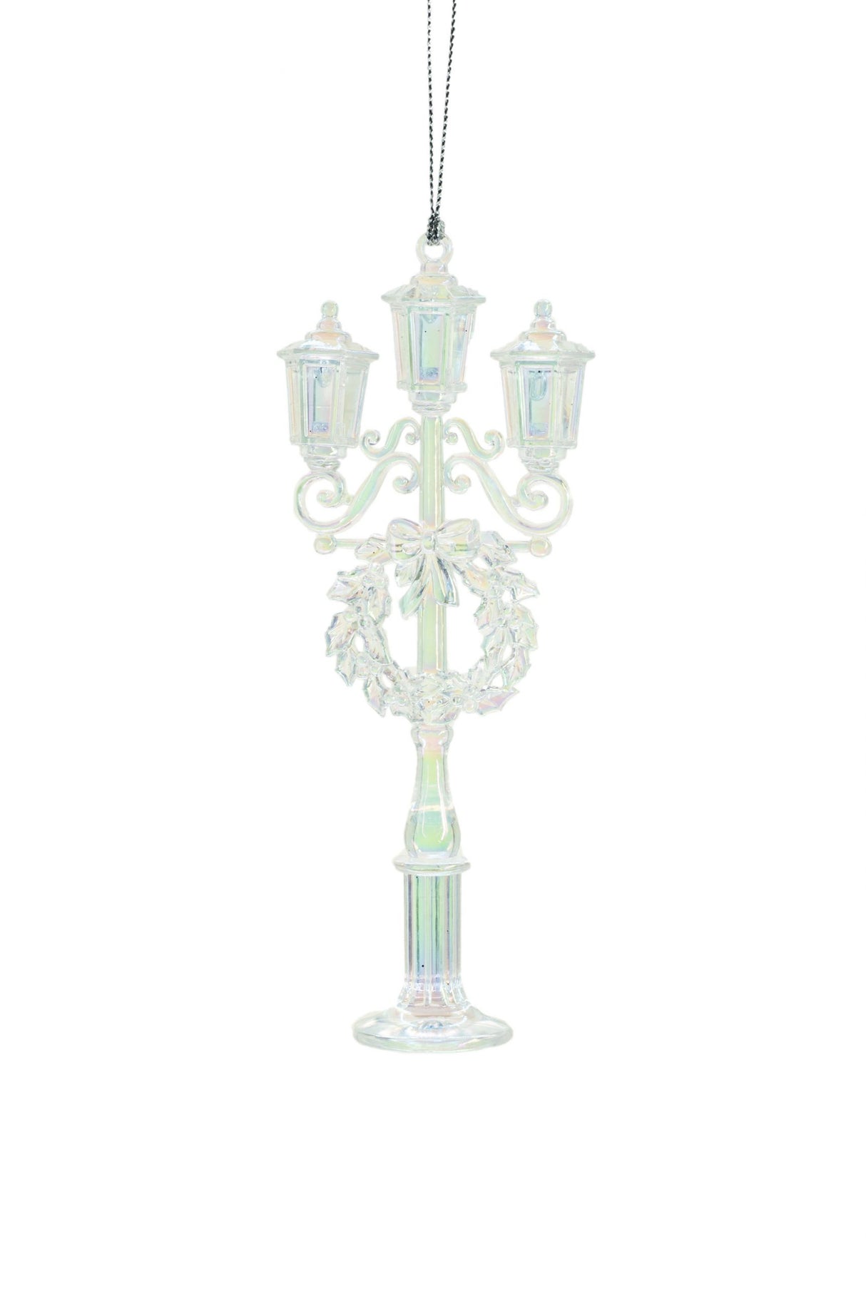 6" Hanging Iridescent and Clear Royal Lamp Ornament