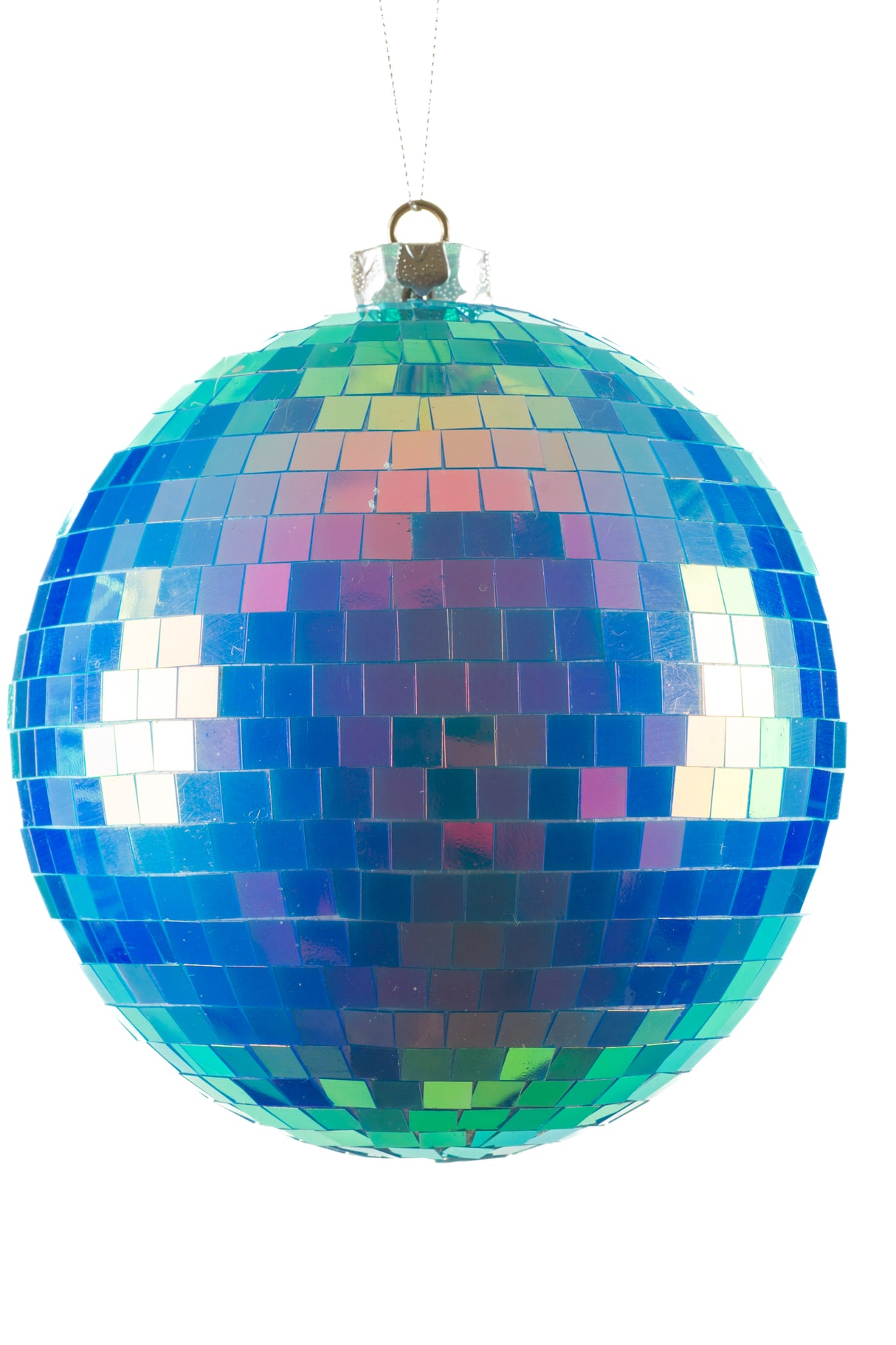 6.25" Iridescent Blue Poly Disco Bulb Ornament