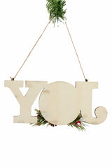 Hanging Black "JOY" Sign Ornament