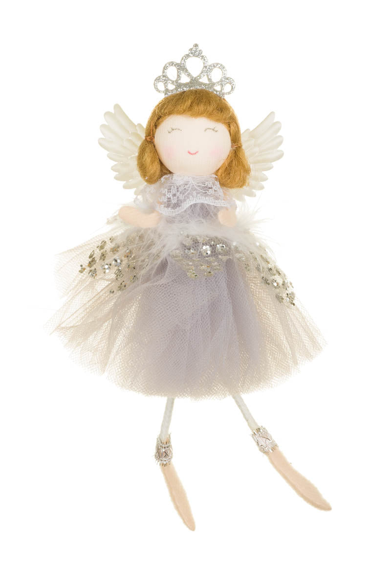 6" Smokey Fabric Ballerina Girl Doll with Tiara