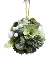 5" Hanging Green Pvc Foliage Ball Ornament