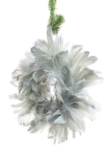 9"Gray and Silver Feather Wreath