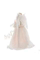13.5" Ivory Cloth Classic Illuminated Angel Tree Topper