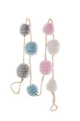59" Hanging Rainbow Wool Ball Bunting