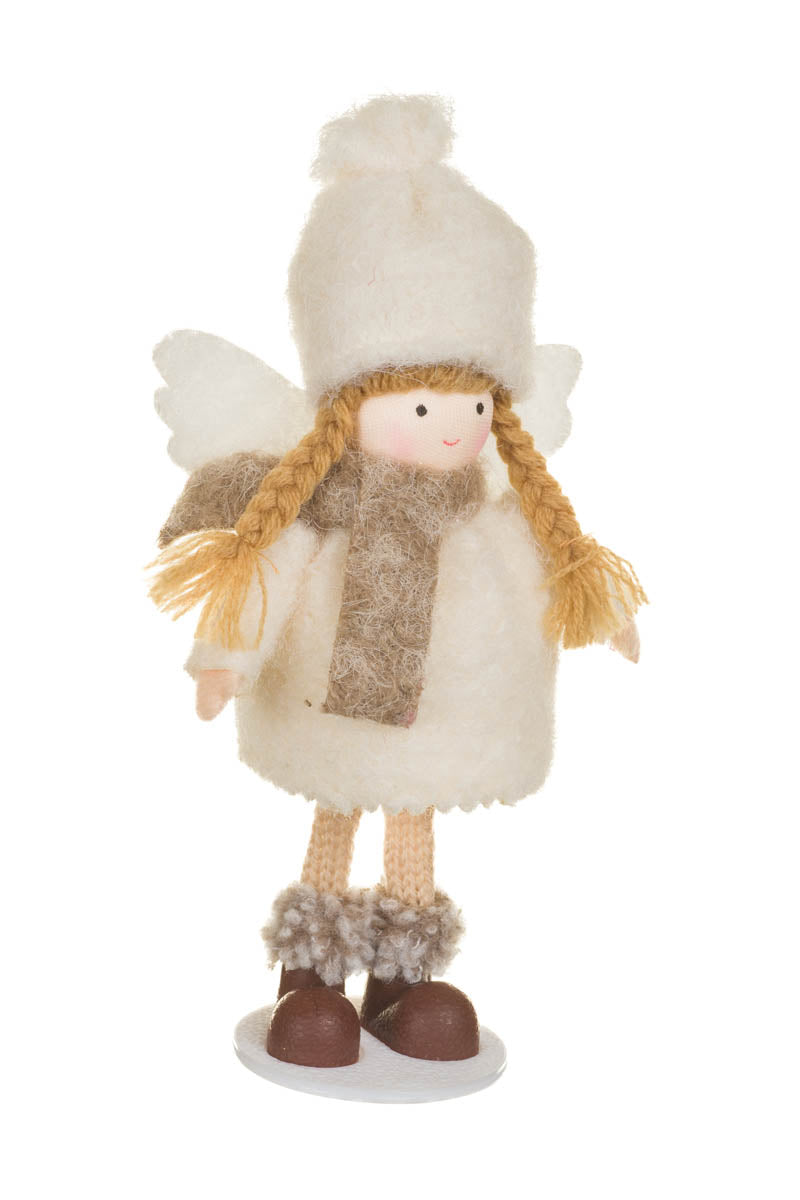 6.75" Hangable White Fabric Toasty Cherub Girl Doll with Scarves