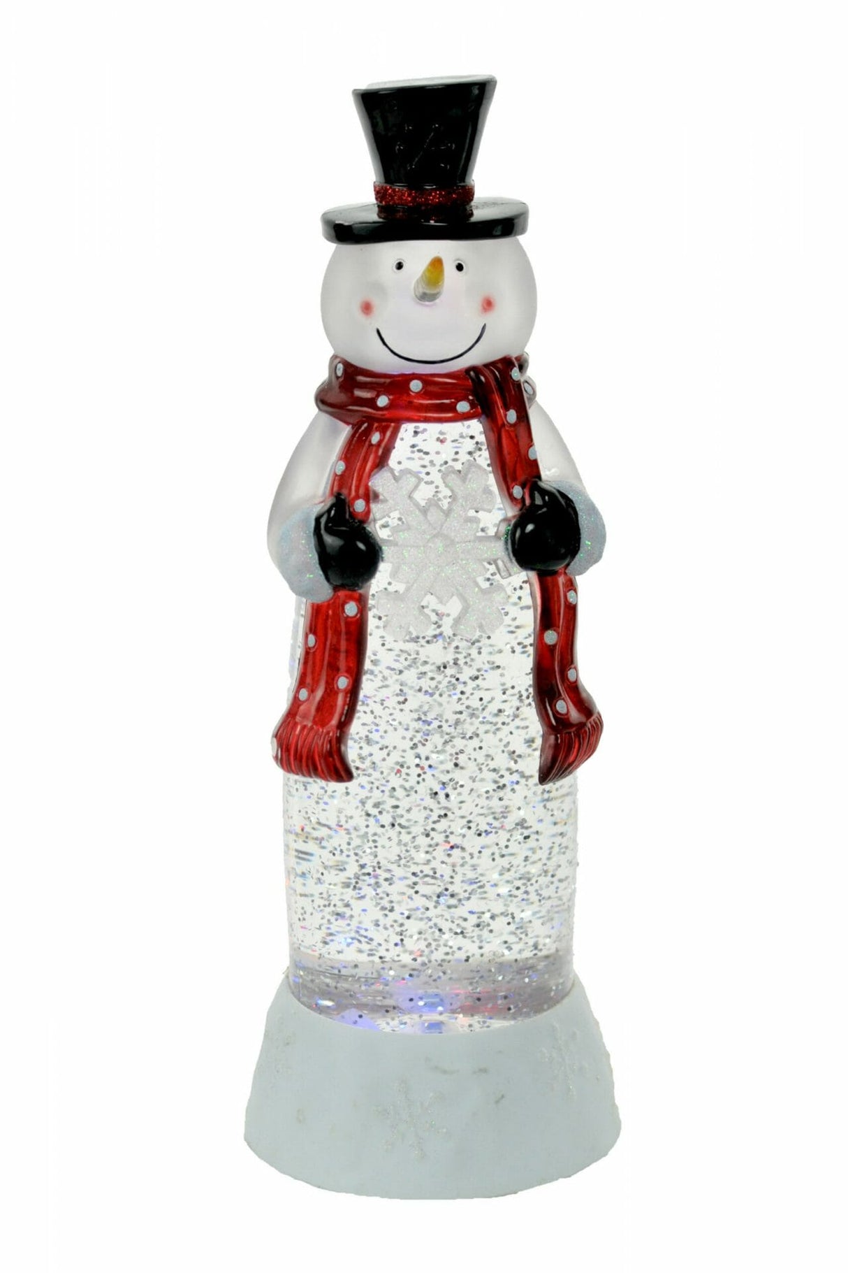 11" White Snowman LED Snow Globe