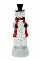 11" White Snowman LED Snow Globe