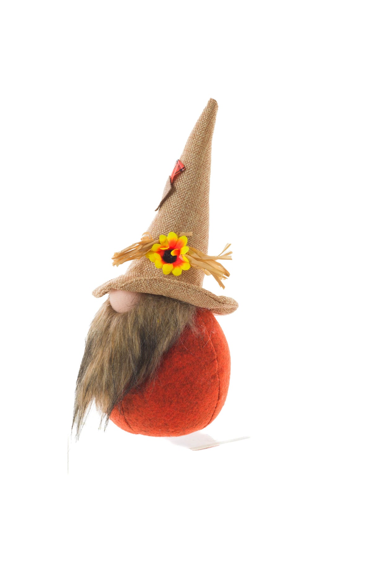 10.2" Beige and Orange Cloth Round Gnome