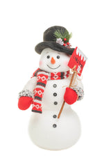 16" White and Red Polyfoam Majestic Snowman with Top Hat