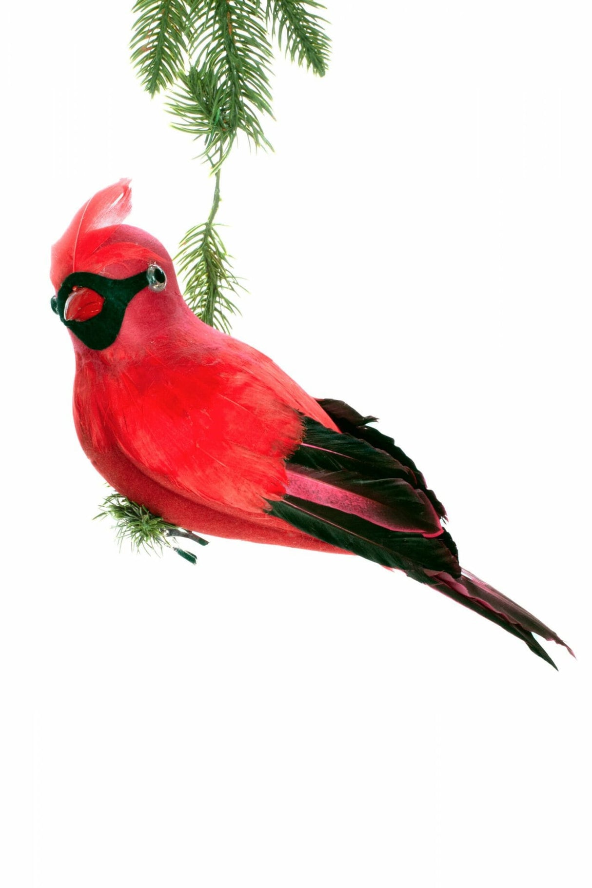 10.5" Clip-On Red Feathered Cardinal Ornament