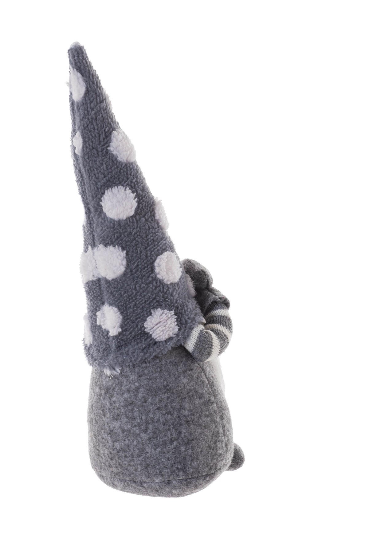 14" Gray and White Plush Shy Guy Gnome with Spotted Hat