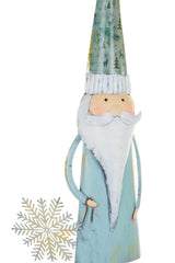 22" Teal and White Metal Nordic Elf with Holiday Cap