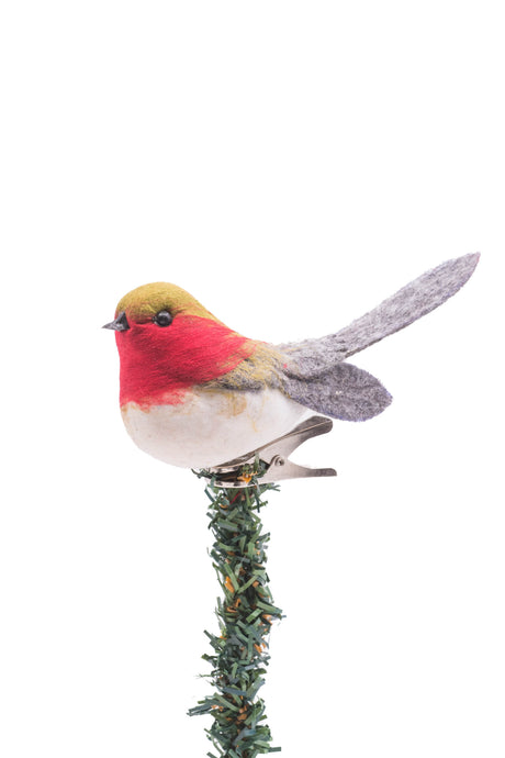 5" Hanging Red Foam Finch Ornament