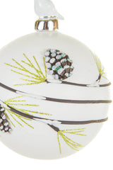 5" Hanging White Porcelain Ball Ornament