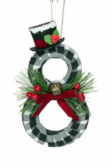 Hanging Black Snowman Figurine Ornament