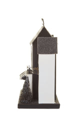 12" Black and White Cardboard LED Haunted House
