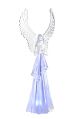 11.25" Clear Plastic Angel Color Change LED Figure