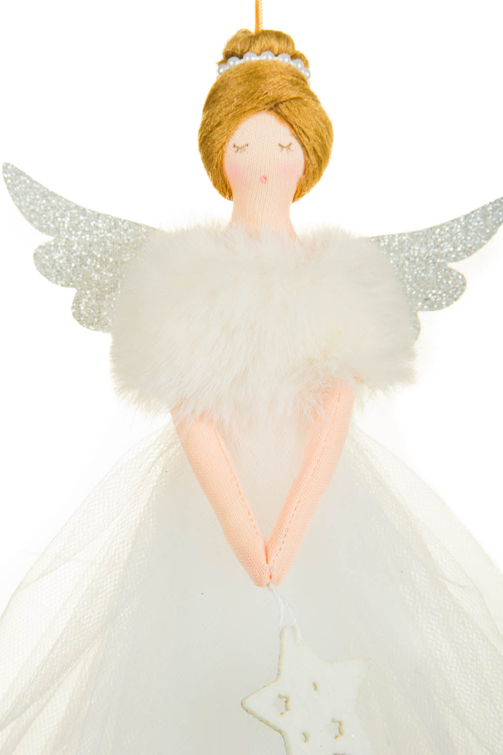 8" Hanging White Cloth Sleepy Fairy Doll