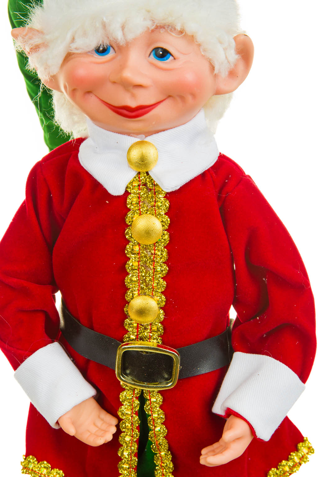 16" Red Cloth Fancy Elf Figurine with Red Hat