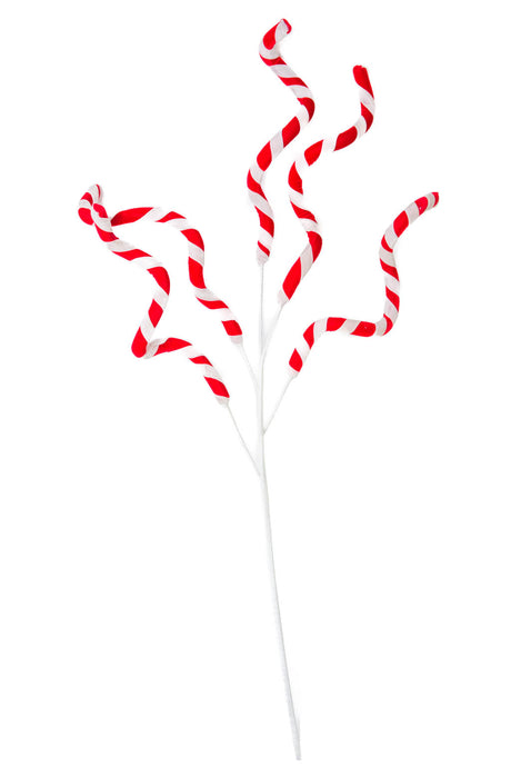31" Candycane Red and White Foam Candycane Tree Pick with Wrapped Stem