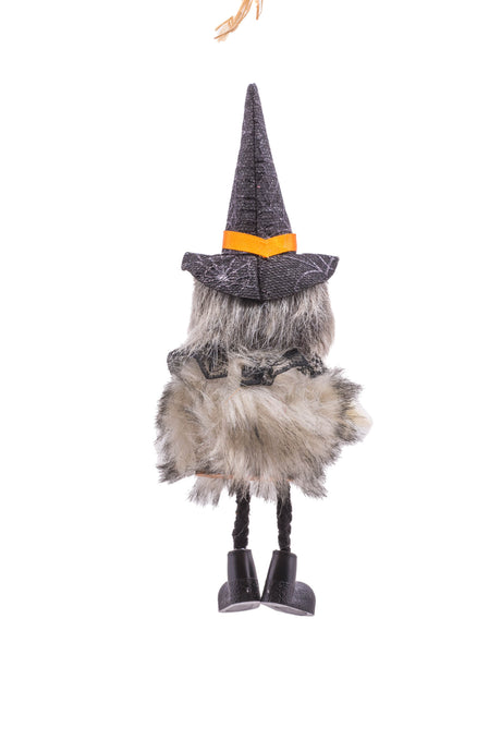 7.5" White Cloth Cute Lil Fuzzy Skelly with Spider-Print Hat