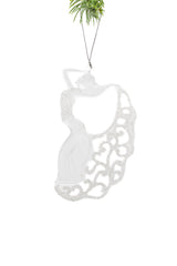 13" Hanging Clear Plastic Dancer Ornament with Glittering Dress