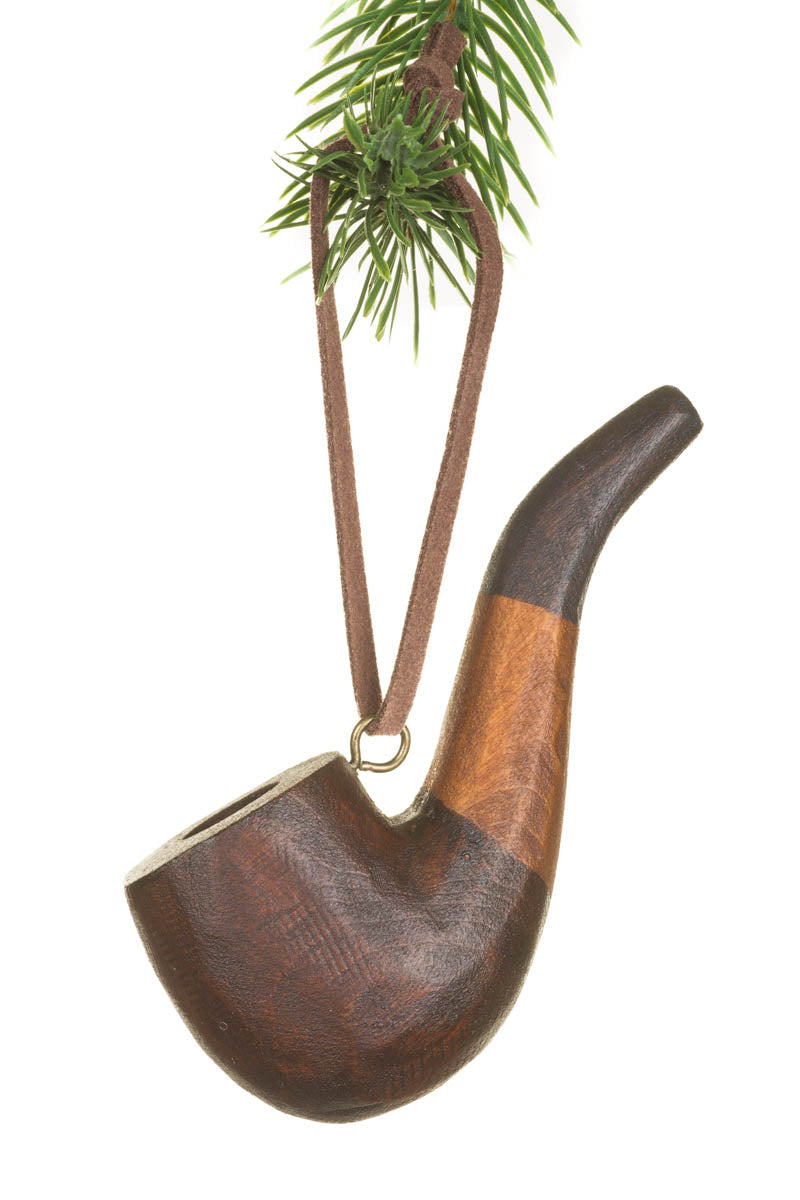 4" Brown Wooden Pipe Ornament