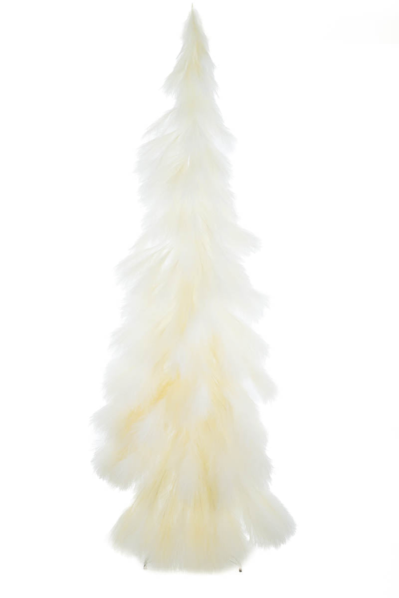100" White Plastic Feather Pine Tree