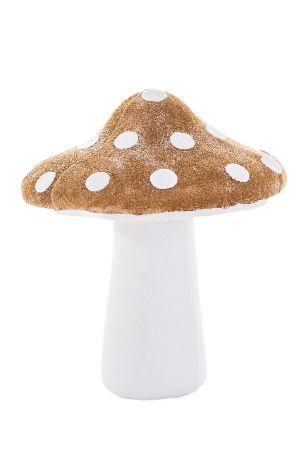 12"White and Brown Fleece Velvety Mushroom