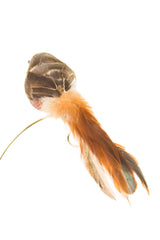 8" Fluffy Clip-On Brown and Copper Foam Bird Ornament with Long Tail