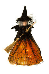 11" Orange and Black Cloth Grinning with Figurine with Bat Wings
