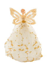 10.3"White and Gold Polyester Graceful Angel Tree Topper