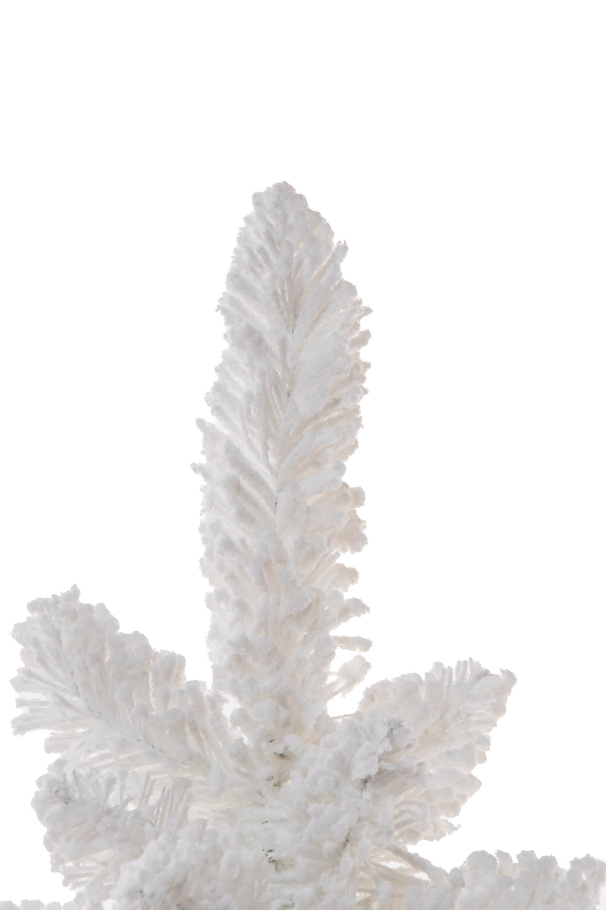 24" Flocked White Pe Table Top Trees with Wooden Base