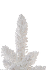 24" Flocked White Pe Table Top Trees with Wooden Base