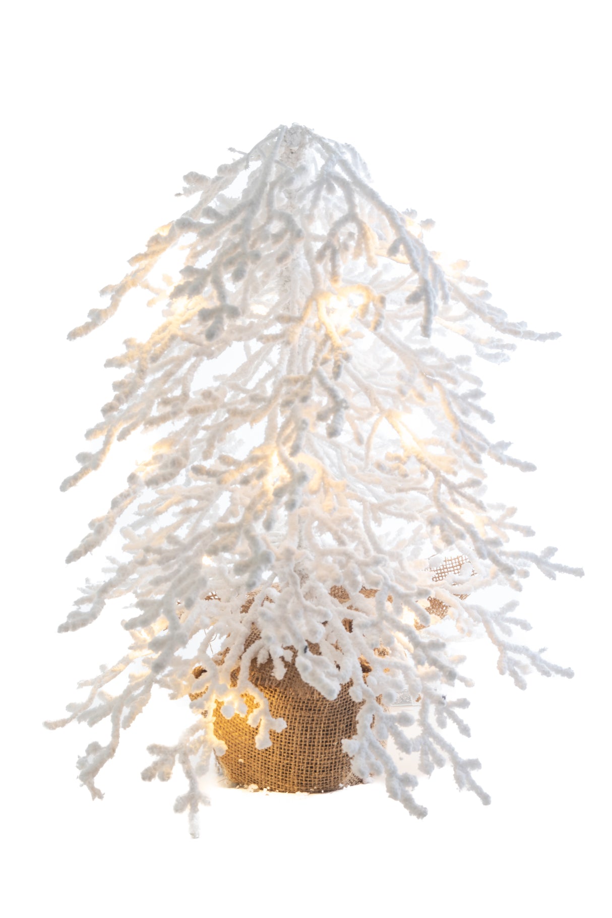 18" White Pvc/Pe Pine Warm White LED Christmas Tree