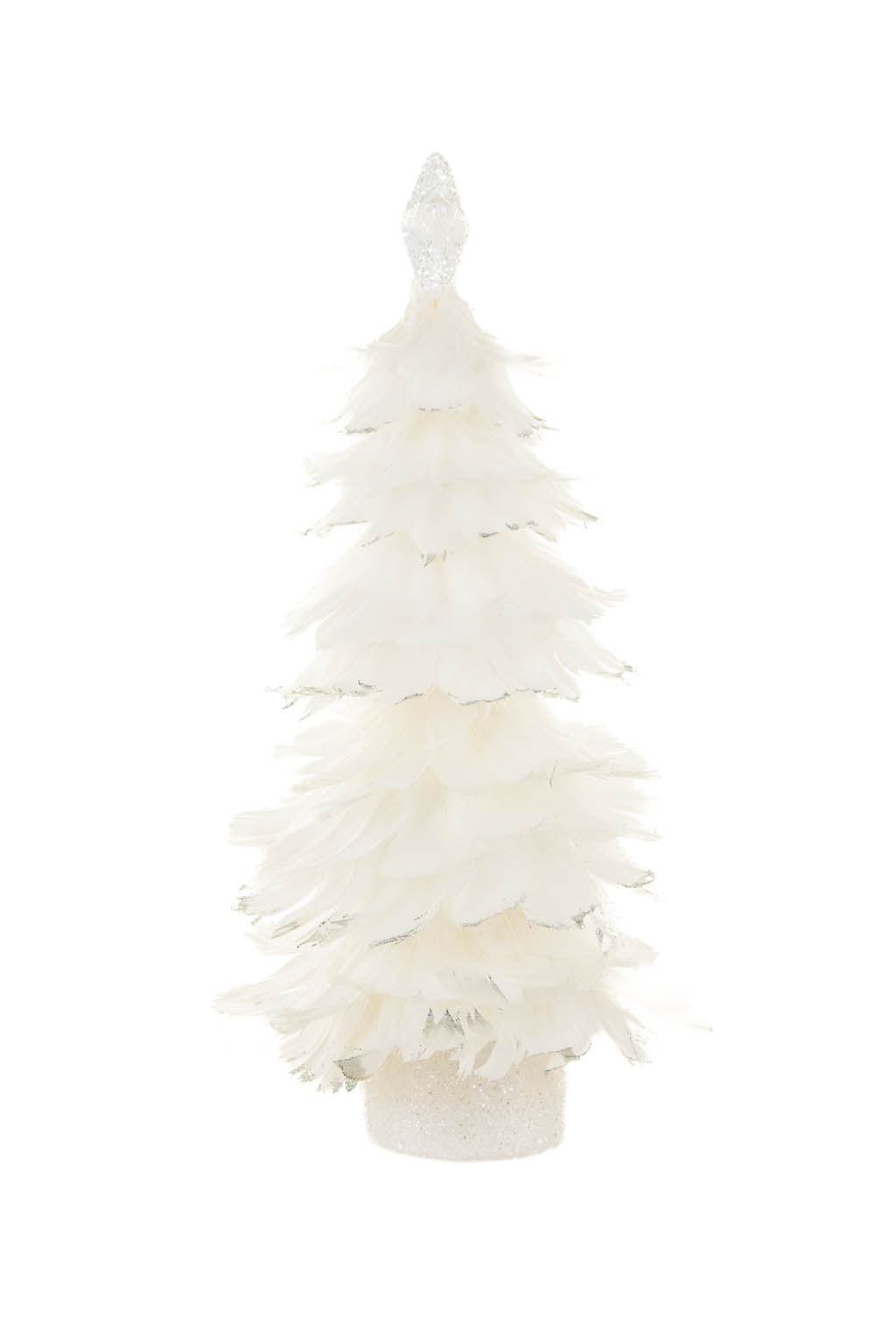 15" White Foam Star Topper 11 Tier Decorative Feather Christmas Tree