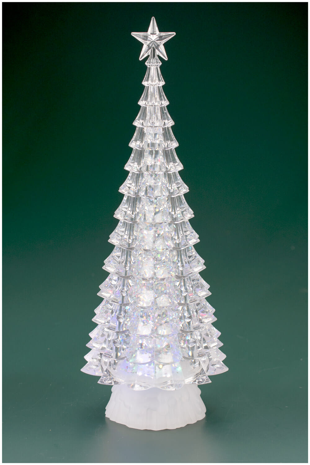 Clear Christmas Tree LED Snow Globe