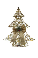 15.5" Gold Twigs Christmas Tree 10-Light Decoration