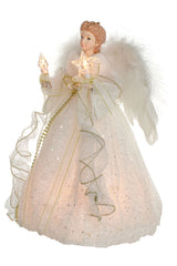 12" Ivory Cloth Modern 10-Light Angel Tree Topper