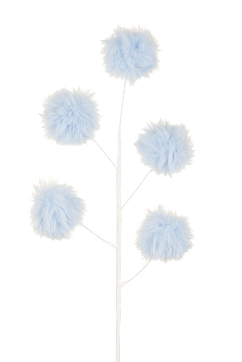 24" Fluffy Pastel Blue Fabric Bulb Tree Pick