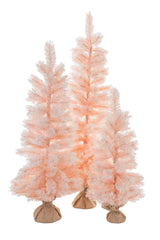 60"Pastel Pink Pvc Three Piece Tree Set with Burlap Base