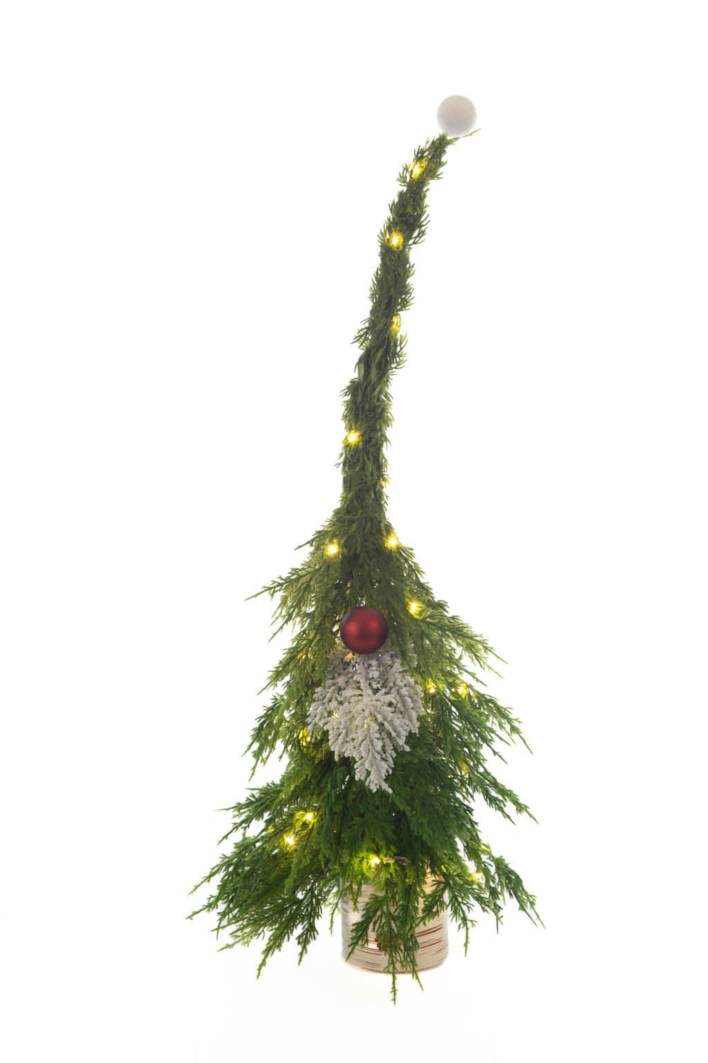 26" Green Pvc Illuminated Christmas Tree with Ornament