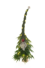 26" Green Pvc Illuminated Christmas Tree with Ornament