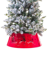 Red Sleigh and Reindeer Engraved LED Tree Collar