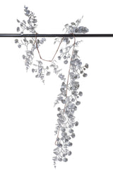 72"Silver Plastic Eucalyptus Garland