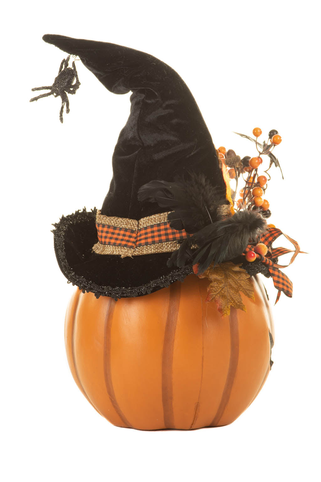 15" Orange Plastic Witchy Jack O' Lantern Display