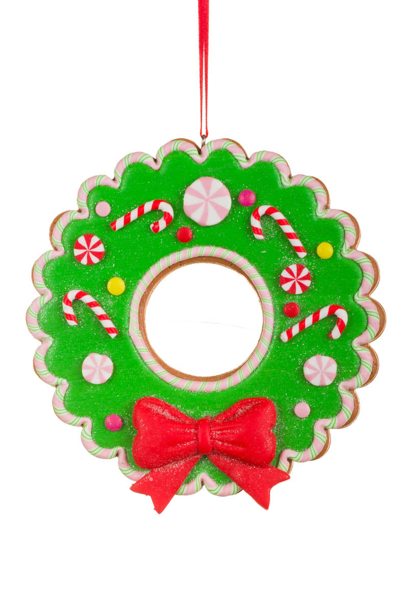 5"Green Clay Wreath Ornament