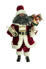 18" Red and White Cloth African Santa Figurine