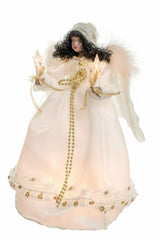 12" Ivory Cloth African 10-Light Angel Tree Topper